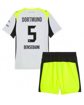 Billige Fotballdrakt Borussia Dortmund Ramy Bensebaini #5 Replika Bortedraktsett Barn 2025-26 Kortermet (med bukser)